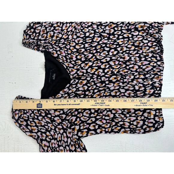 Sanctuary Meadow Blouse Black Print Floral Print V-Neck Long Sleeve Relaxed S - Picture 7 of 8